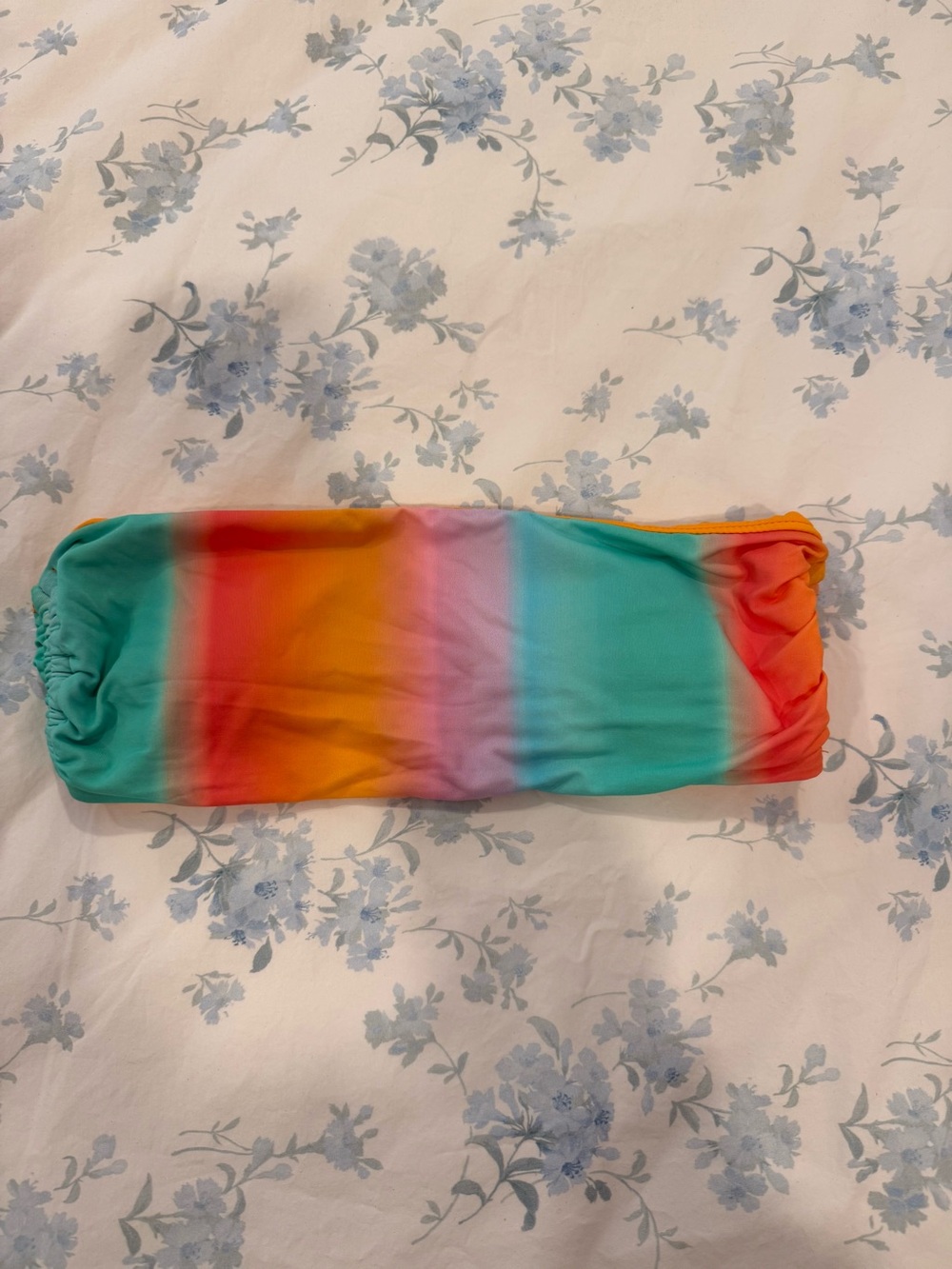 Dippin' Daisy's Rainbow Ombre Bandeau Bikini Top - Teal, Orange, Red, Pink
